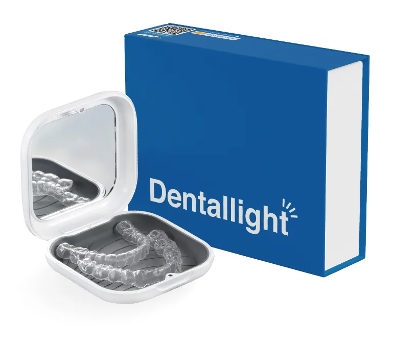 กล่องผลิตภัณฑ์จัดฟันใส Dentallight พร้อมเคสใส่ชิ้นงาน